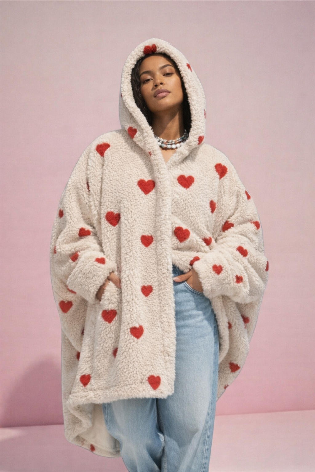 Heart Fur Over Size Jacket Couples