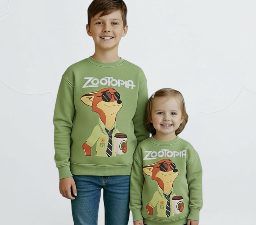child melton olive zootopia sweetshirt delivery on 10-12-2025