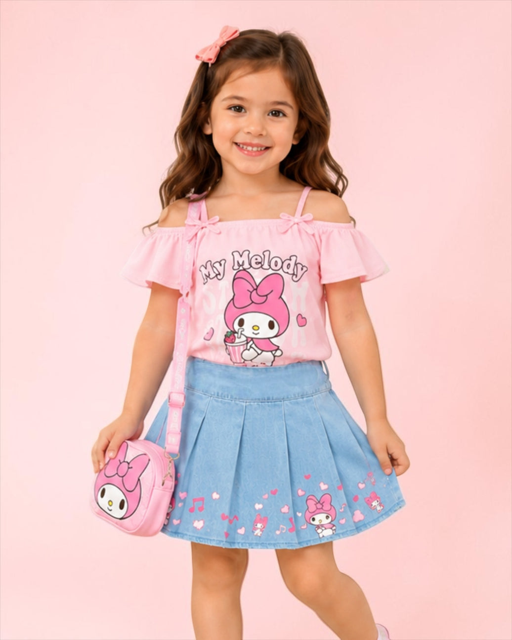 K&P Suit Jeans Skirt With Cotton Offshoulder Shirt  2p Delivery of this product after (15-6-2026)
