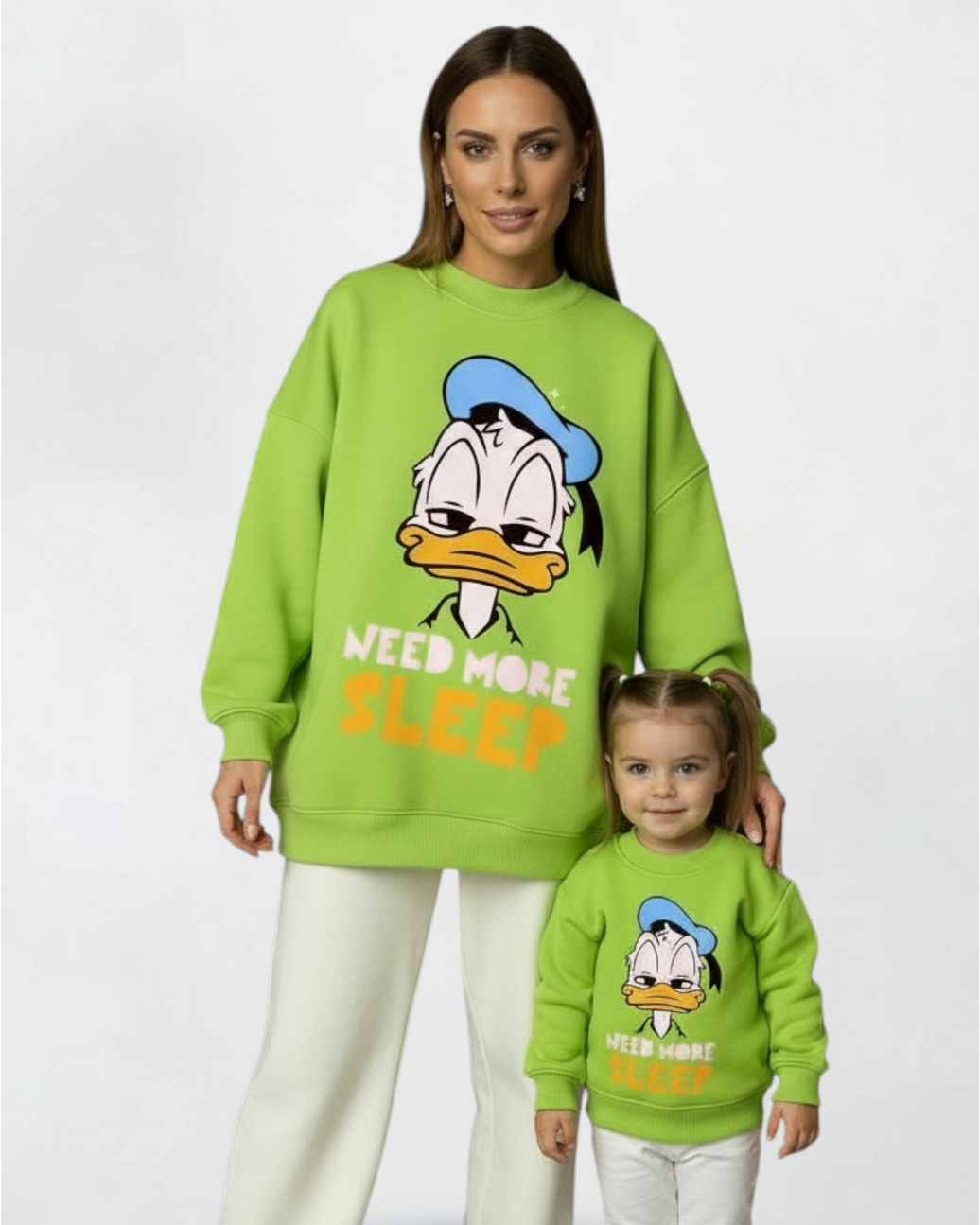 Over size Mamy & child melton duck sweetshirt