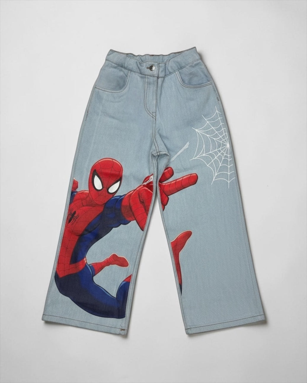 Spiderman Jeans Boy Pants يرجى اختيار مقاس أصغر درجة تلبيس فضفاض