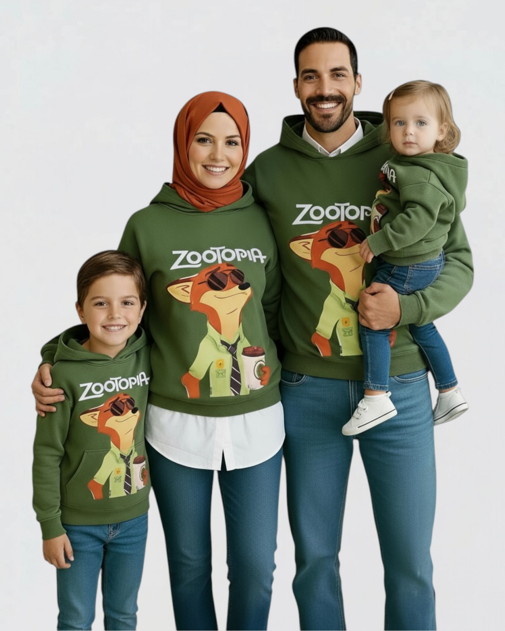 Dady & child melton olive zootopia hoodie delivery on 20-11-2025