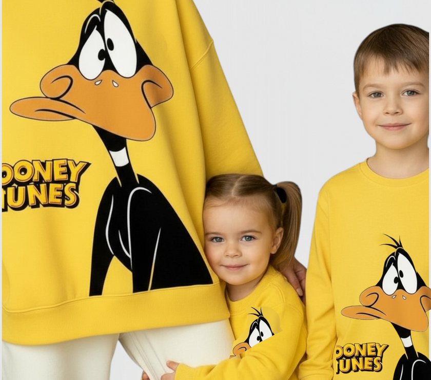 Over size Mamy & child melton yellow sweetshirt