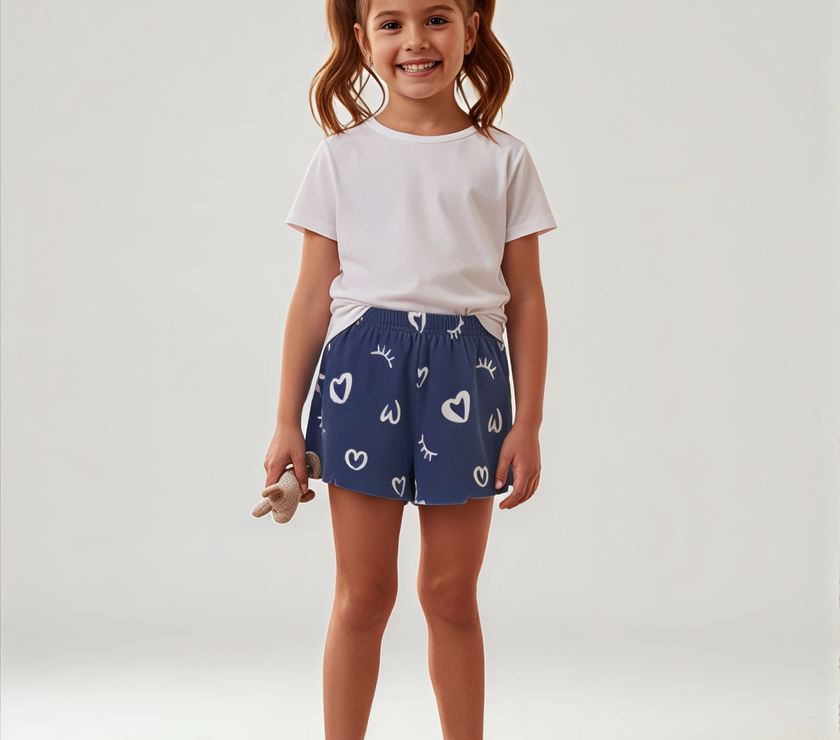 dark blue hearts short
