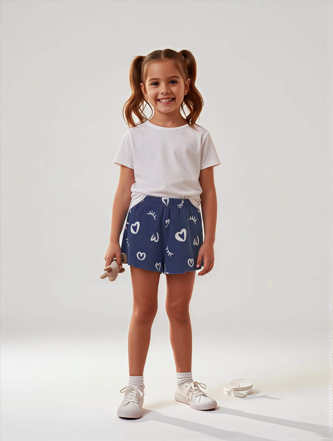 dark blue hearts short