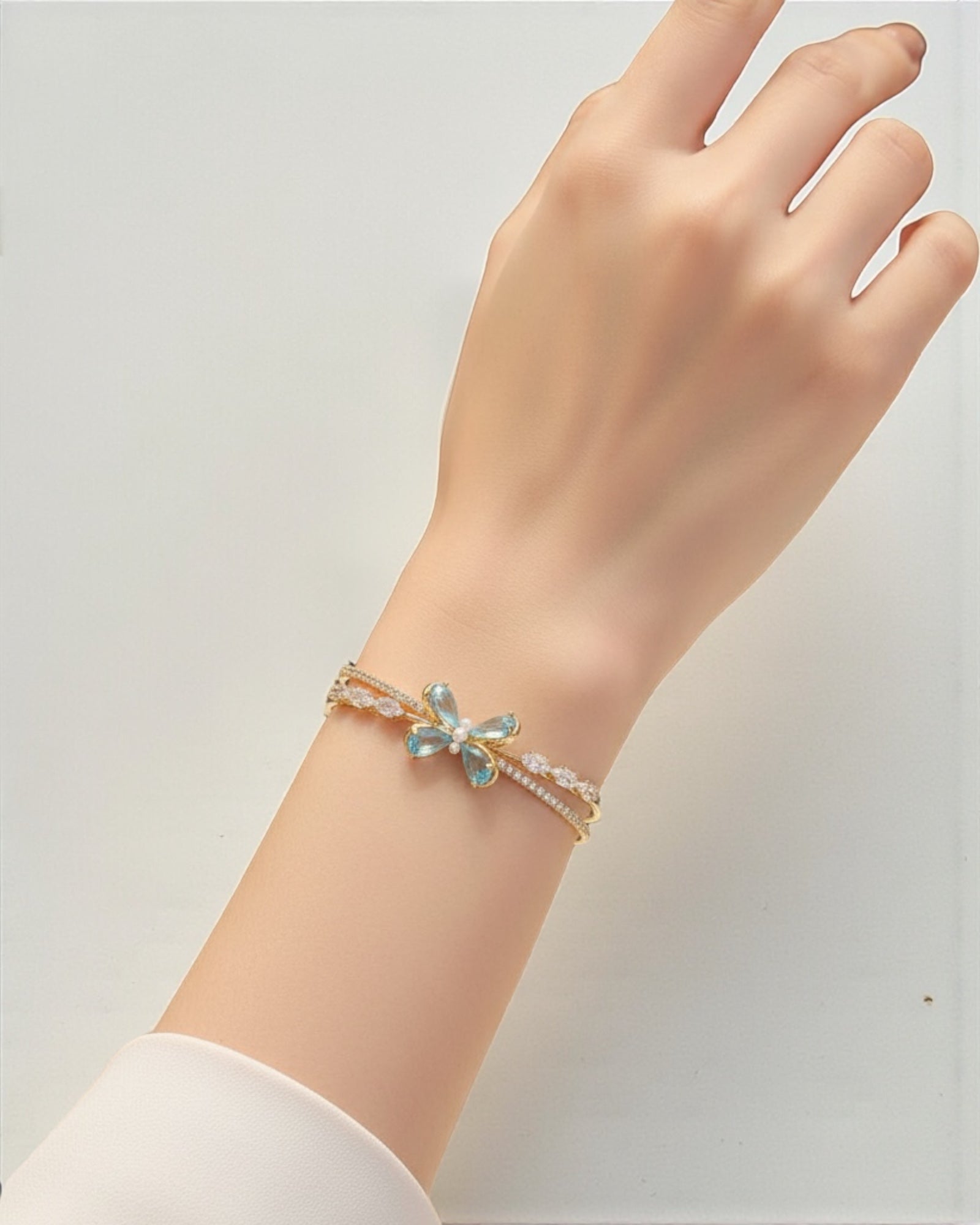 Butterfly gold hand bracelet