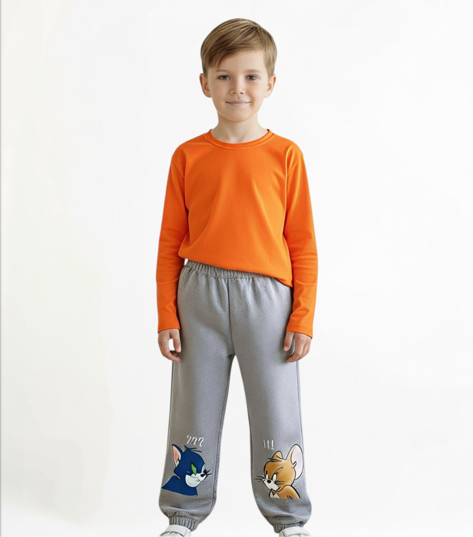 Gray T&j  Pants تلبيس فضفاض