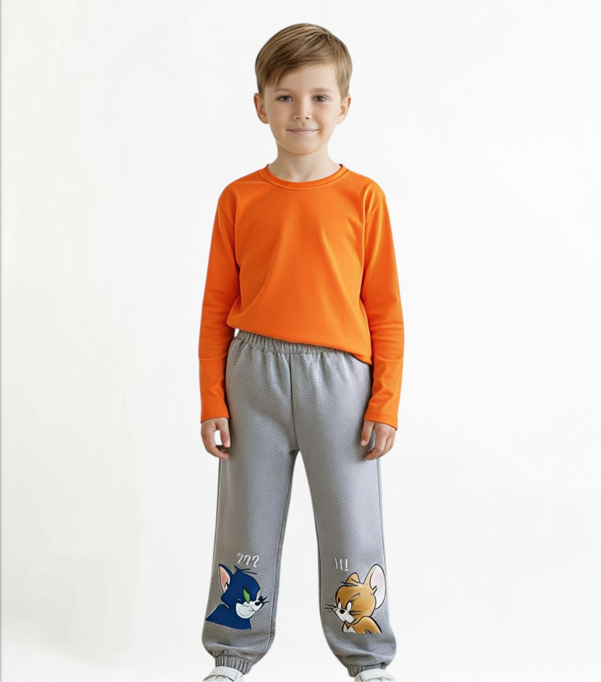 Gray T&j  Pants تلبيس فضفاض