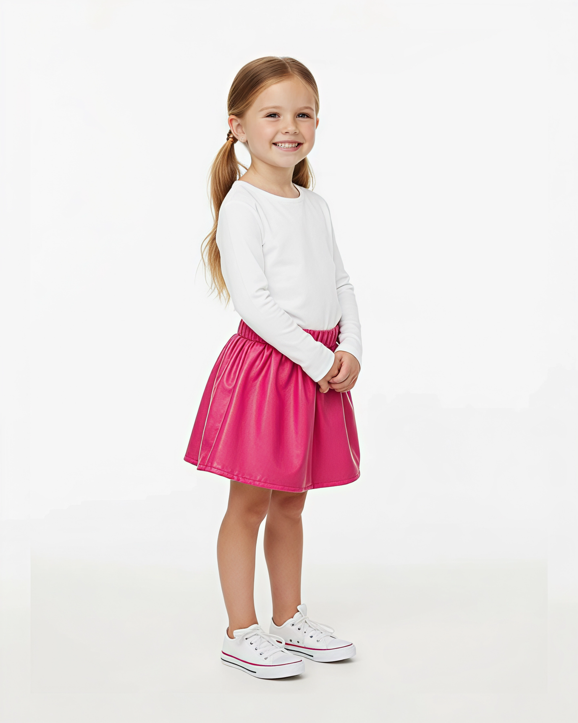 Pink Leather Skirt Padded